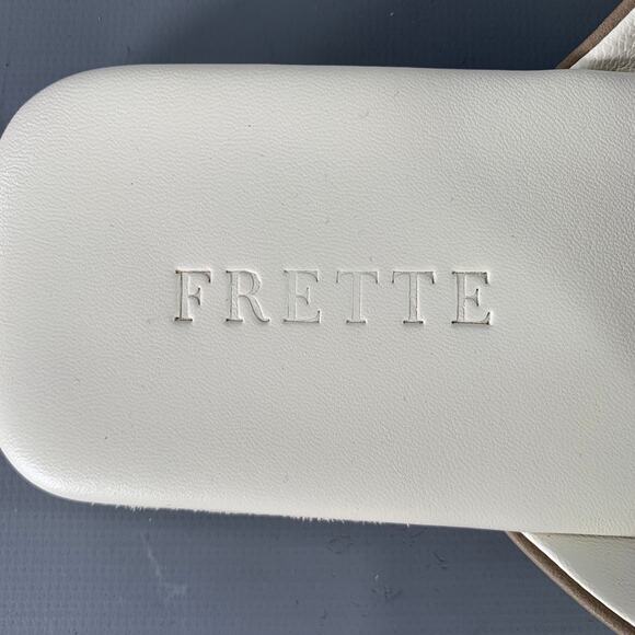 FRETTE Size 9 Grey Taupe Leather Slippers Loafers
